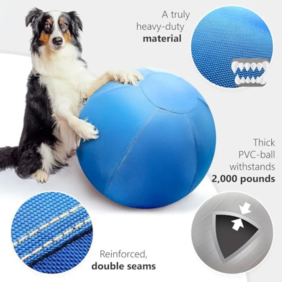 Large Herding Ball for Dogs Horses 25 - Blue Chew-Resistant Toy for Australian Shepherd Collie Breed - Durable Outdoor Play-xq