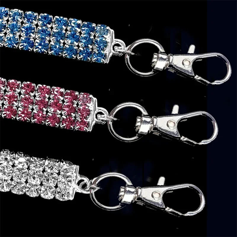 Bling Rhinestone Dog Collar Crystal Puppy Chihuahua Pet Dog Collars Leash For Small Medium Dogs Mascotas Accessories S M L Pink