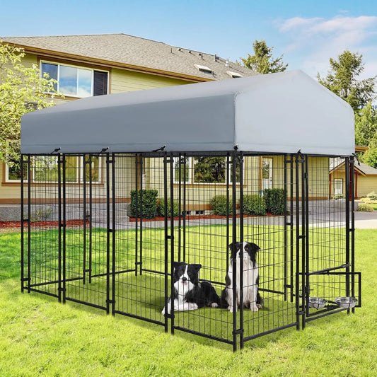 8x4x6 FT Dog Kennel Outdoor for Large Dogs,Dog Enclosure Dog Cage Pet House with UV-Resistant Waterproof, Customized