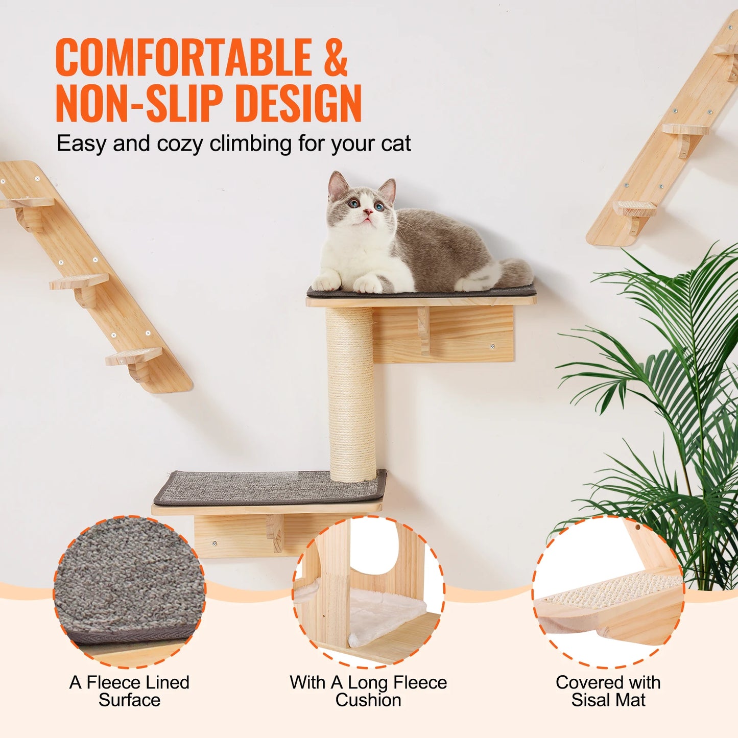 Wall Mounted Cat Shelves Cat Wall Shelves and Perches with Jumping Boards Hammocks & Cat Tree Cat Furniture and Shelves