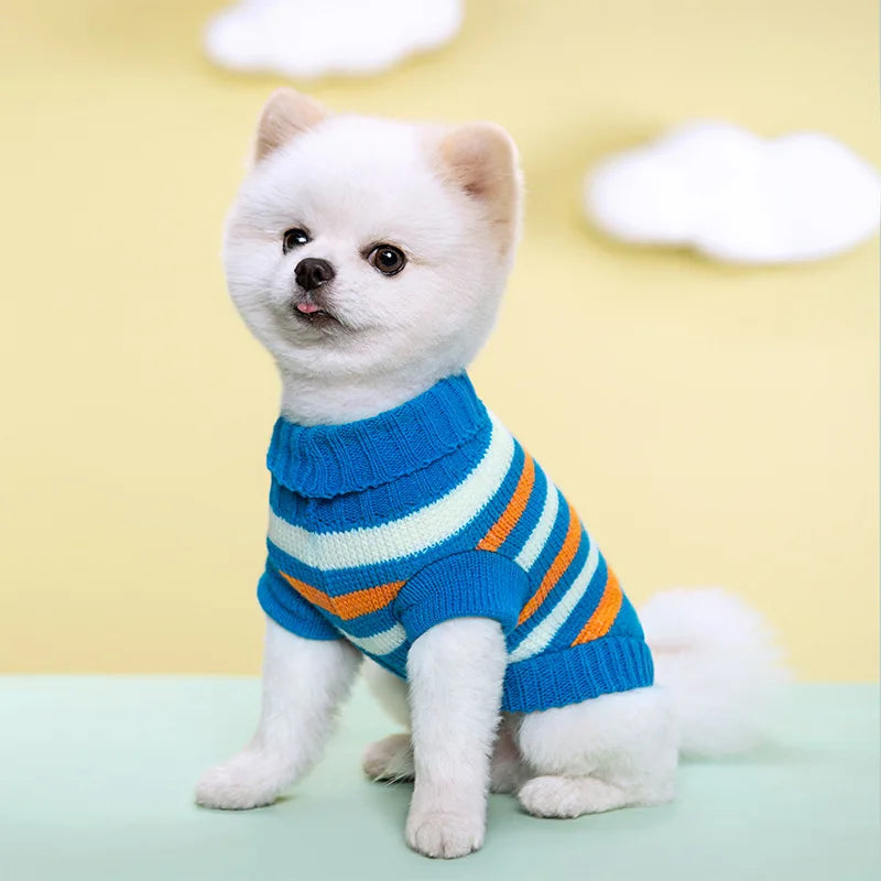Dog Knitted Sweater S-2XL Autumn Winter For Small Dog Cat Soft Cozy Warm Clothes Chihuahua Schnauzer Pet Turtleneck Costume
