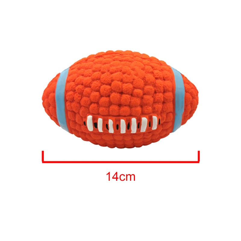 Soft Pet Ball Squeaky Toy For Small Large Dog Rugby Tennis Volleyball Football Basketball Latex Tooth Cleaning Training Toys