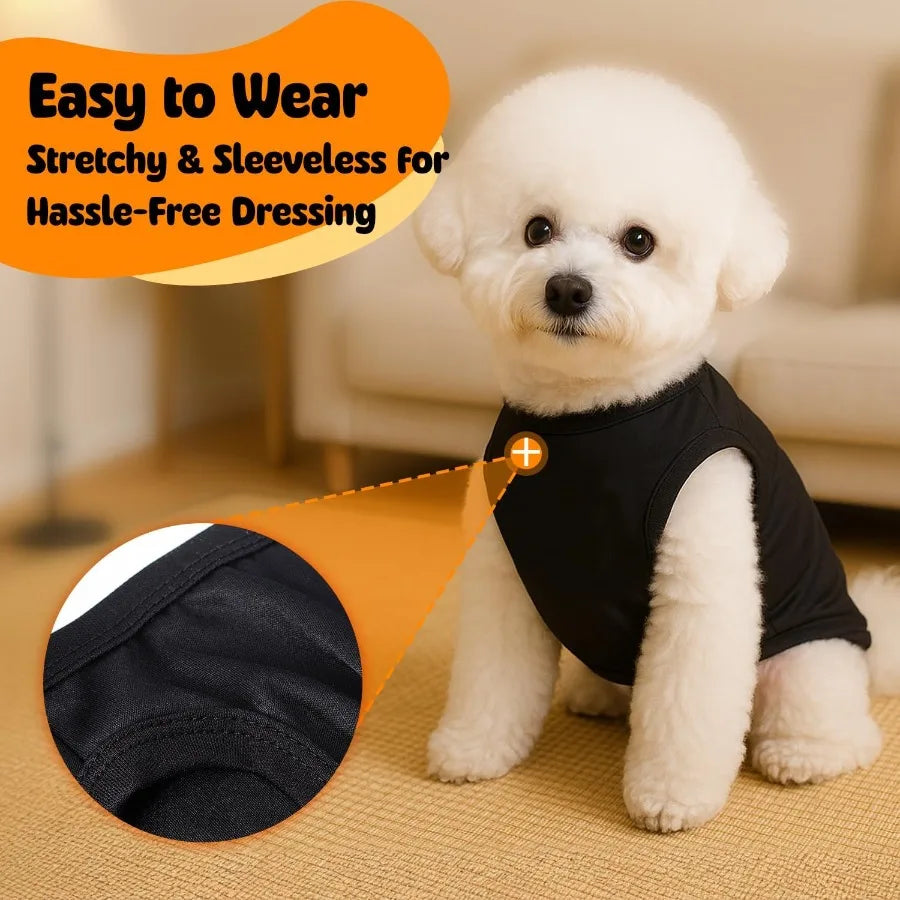 3 Pack Dog Clothes Shirts Fy Letter Print Pet T Shirts Puppy Clothes for Cats and Small Breeds Summer Dog Outfits