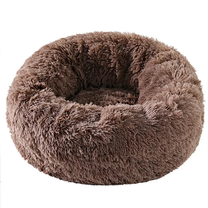 Home Plush Pet Nest Winter Cat Dog Warm Detachable and Washable Round Cat Pet Bed Seasonal Universal Decoration