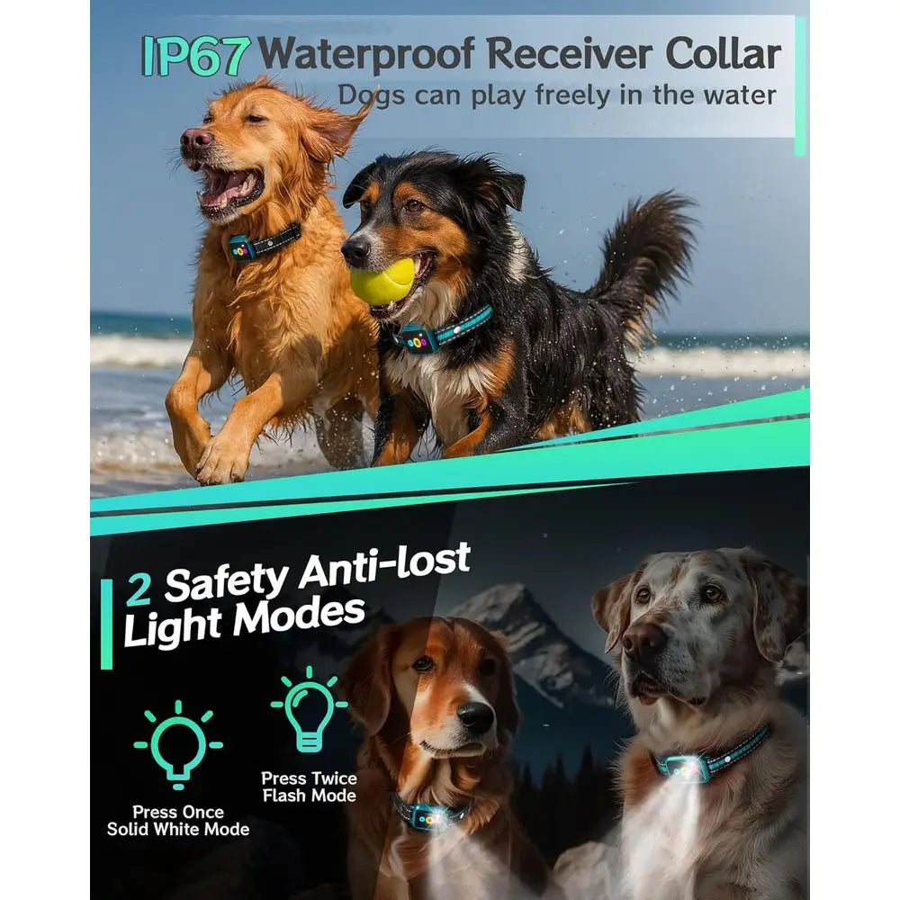 Long-Range 4200FT Dog Training Collar with Step Counter, 5-Mode Remote, and Waterproof Feature for All Dog Sizes