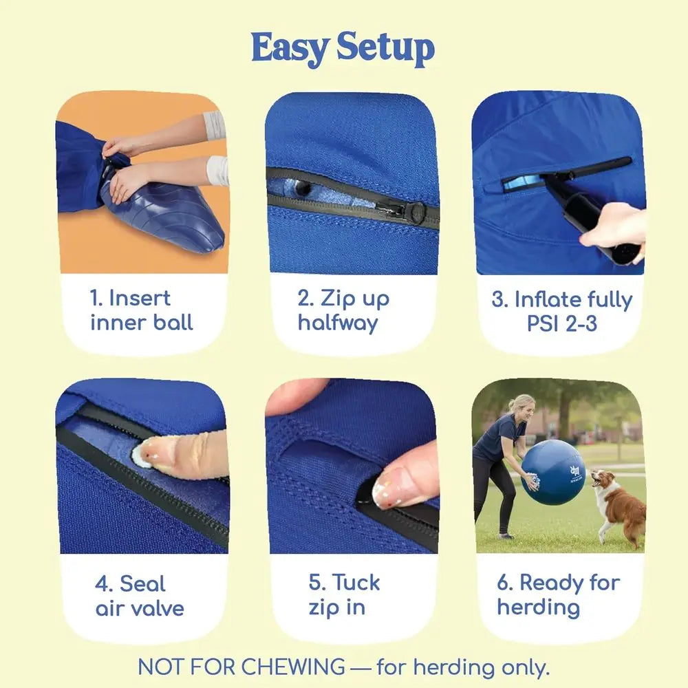 Giant Herding Ball for Large Dogs - Durable Outdoor Training Toy for Australian Shepherds, Border Collies, and Horses - Yellow