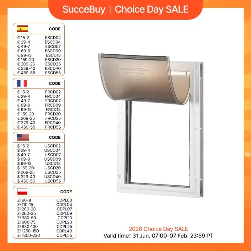 Pet Door Aluminum Frame with Lock and Flap System Weatherproof Doggy Door Easy to Install in Interior or Exterior Doors