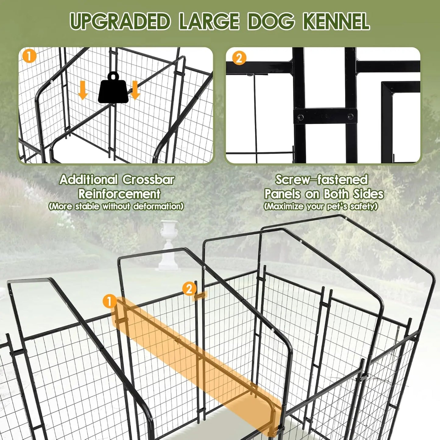 8x4x6 FT Dog Kennel Outdoor for Large Dogs,Dog Enclosure Dog Cage Pet House with UV-Resistant Waterproof, Customized