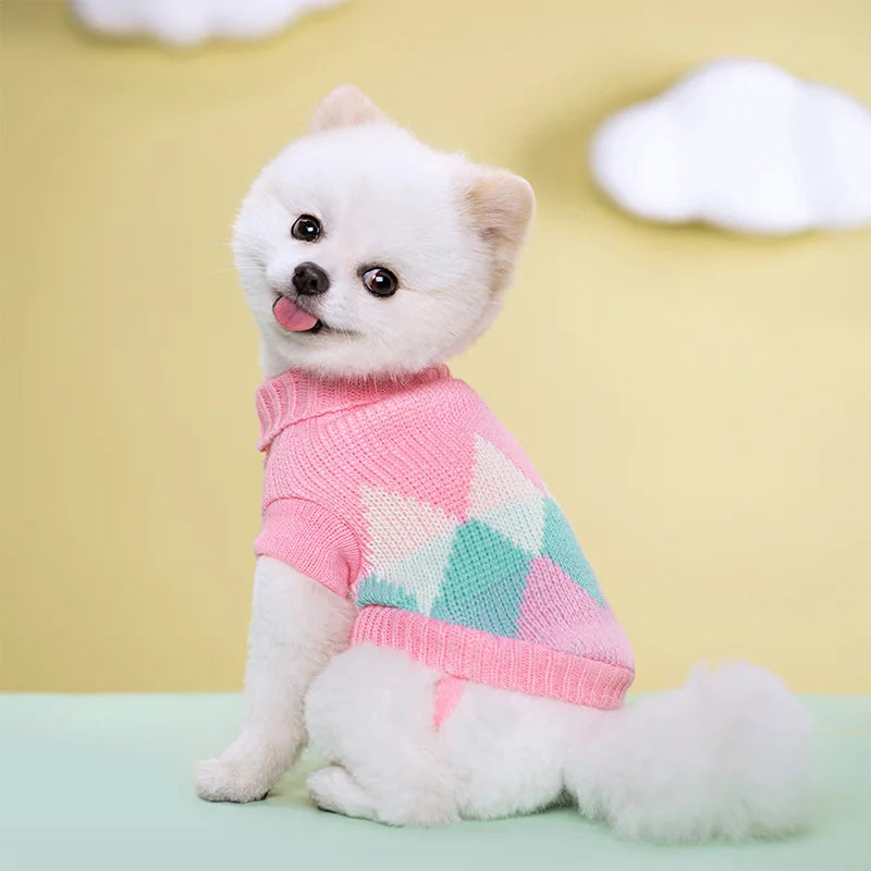 Dog Knitted Sweater S-2XL Autumn Winter For Small Dog Cat Soft Cozy Warm Clothes Chihuahua Schnauzer Pet Turtleneck Costume