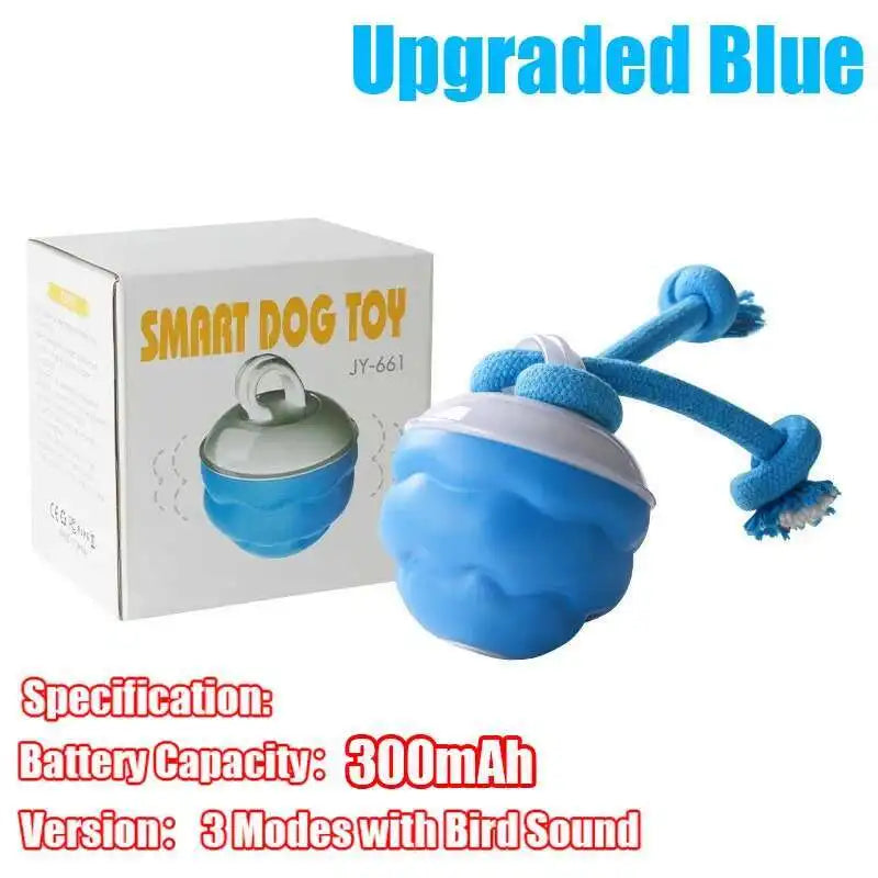Interactive Dog Toys Smart Rolling Ball With Rope Motion Activated Automatic Moving Squeaky Dog Training Puppy Chew Toy Balls