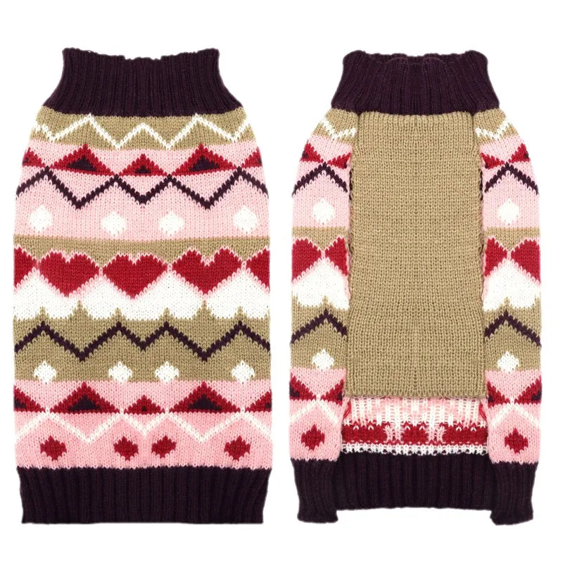 Winter Cartoon Dog Clothes Fashion Dog Knitted Sweater Christmas Puppy Turtleneck Cute Soft Cat Sweater Pet Pullovers Supplies