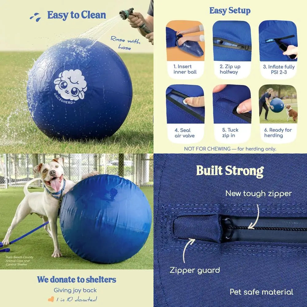 Giant Herding Ball for Large Dogs - Durable Outdoor Training Toy for Australian Shepherds, Border Collies, and Horses - Yellow