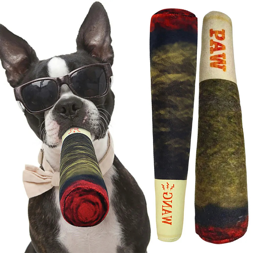 Interactive Dog Sound Toy Simulation Cigar Plush Pet Toy Dog Teething Toys Dog Plush Toy for Small Medium Large Dogs